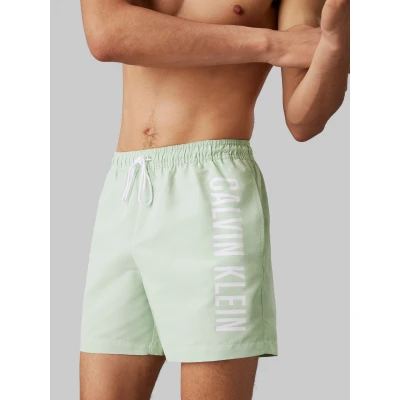 Abbildung von Calvin Klein Swimwear Medium Drawstring Badeshorts, Herren, Größe: XL, Pastel green