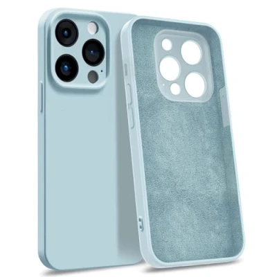 Abbildung von MyGadget Hülle für iPhone 15 Pro [ 4 Layer Struktur Schutzhülle ] Gummierte Handyhülle mit Soft Inlay &amp; Hardcase Cover außen Hell Blau