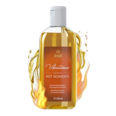 Abbildung von Vibratissimo Hot Moments 250 ml Massageöl Aufheizendes Massageerlebnis Stimulierende Massageöle, Entspannung für Paare &amp; Gleitöl