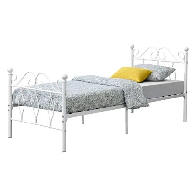 Abbildung von en.casa Metallbett, »Apolda« Gästebett mit Stahlramen 90x200 cm Weiß
