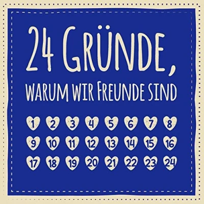 Abbildung von 24 Gründe, warum wir Freunde sind: Adventskalender zum Ausfüllen, Eintragen, Verschenken Geschenk für Freundin, Freund, Kollegin Advent