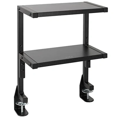 Abbildung von VIVO Stand SHELF2C Klemmregal, 33 cm über oder unter, 2 stöckiges Regal für Tischzubehör, Spielgeräte und mehr, Ablageschale, Schreibtisch Organizer, Schwarz