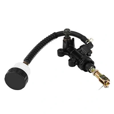 Abbildung von Hauptbremszylinder Aluminiumlegierung Motorrad Hinten Fußbremse Hydraulische Bremspumpe Reservoir für GSXR1300 GSXR600 SV650 SV1000 GSF1200 Univers
