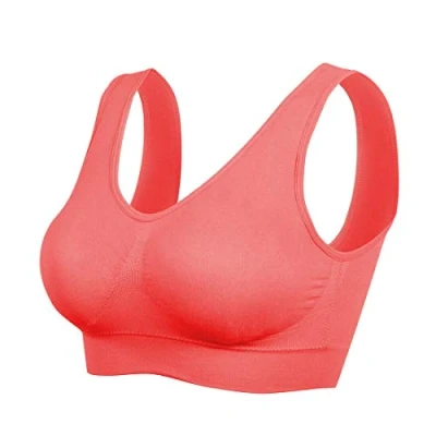 Abbildung von Boolavard Comfort BH Seamless Bustier Freizeit und Sport BH, Sporttop, Nahtlos, Form Top ohne Bügel, Ahh Bra Wohlfühl (3XL, Wassermelonenrot)