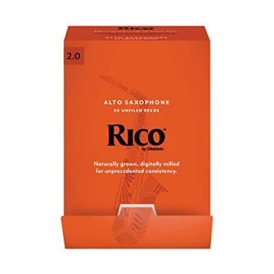Abbildung von D&#039;Addario Saxophon Blätter Rico Alto Saxophone Reeds RJA0120 B50 Stärke 2.0 50 Stück