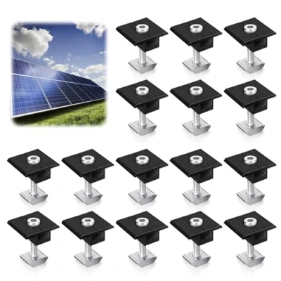 Abbildung von 16pcs Solar Endklemmen, 30mm Solarmodul Halterung Set, Aluminium Mittelklemme, Befestigung Solarmodul, Modulklemmen Solar, Solarpanel Zur BefestigungVonSolarmodulen Solarpanel,Schwarz