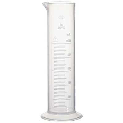 Abbildung von Vitlab Polypropylen Messzylinder, Niedrige Form, Runder Fuß, 100mL Kapazität