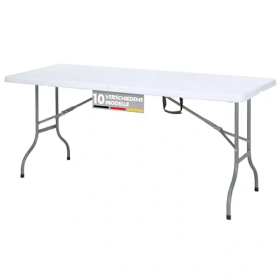 Abbildung von Floordirekt Gartentisch Klappbar Kunststoff 183 x 76 cm Buffettisch mit Tragegriff Klapptisch für Garten Terrasse und Balkon Campingtisch 6 Personen (Akita)