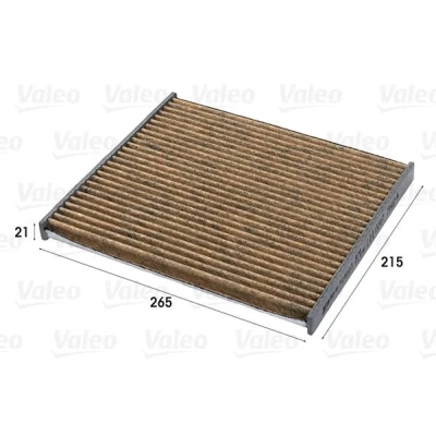Abbildung von VALEO 701003 Innenraumfilter Aktivkohlefilter mit Polyphenol, fungizider Wirkung, antiallergischer Wirkung 215 265 21 CLIMFILTER SUPREME