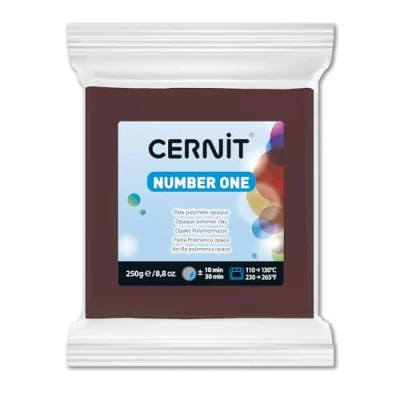 Abbildung von Cernit CE0900250800C Block Modelliermasse (Polymer) NUMBER ONE, ofenhärtend, sofort gebrauchsfähig, 250g, ideal für DIY, Schmuck &amp; Figuren, Einsteiger und Hobbykünstler, Braun, 1 Stück