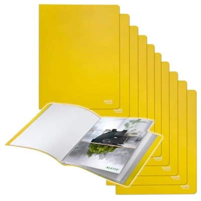 Abbildung von Leitz Recycle Sichtbuch A4, 10er Pack, Mit 20 Fächern für die Dokumentenablage, Premium Qualität, 100 % recycelbar, Umweltfreundlich, Serie, Gelb, 46760015