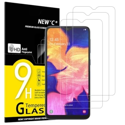 Abbildung von NEW&#039;C 3 Stück, Panzer Schutz Glas für Samsung Galaxy A10, A10s, M10, Frei von Kratzern, 9H Härte, HD Displayschutzfolie, 0.33mm Ultra klar, Ultrabeständig