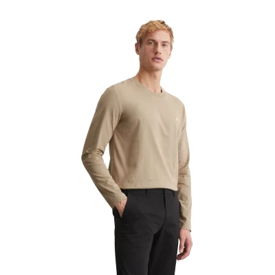 Abbildung von Marc O&#039;Polo LONG Sleeve CREW NECK ICON Chest Print Langarmshirt, Herren, Größe: Large, Charleston gray