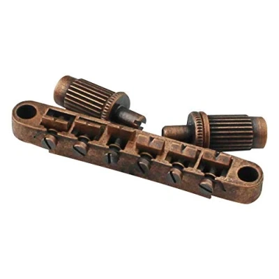 Abbildung von Guyker Guitar Saddle Bridge Tune O Matic Bridges with Studs Replacement for LP EPI 6 String Electric (GM003, Bronze)