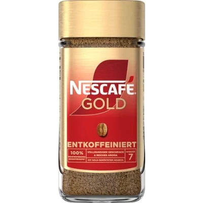 Abbildung von NESCAFÉ GOLD Entkoffeiniert, löslicher Bohnenkaffee, Instant Kaffee aus erlesenen Kaffeebohnen, vollmundig &amp; aromatisch, koffeinfrei, 1er Pack (1 x 200g)