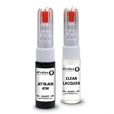 Abbildung von SD COLORS Lackstift Reparaturset, 41 W, kompatibel mit Mazda, 20 ML, Farbcode Tiefschwarz (Farbe + Lack)