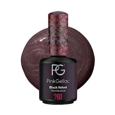 Abbildung von Pink Gellac UV Gel Nagellack 201 Black Velvet 15 ml Shellac Schwarz Nail Polish Gelnagellack für Lampe Einfache Anwendung Lack Made in Holland