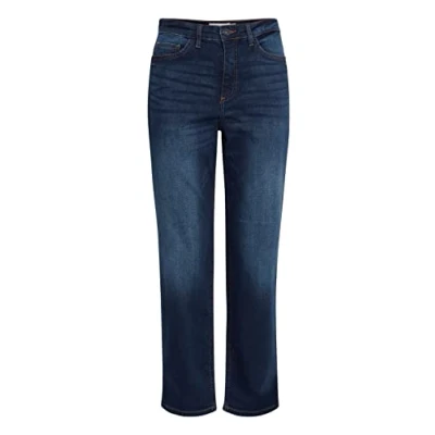Abbildung von ICHI Raven Jeans Straight Leg, Damen, Größe: 34, Dark blue