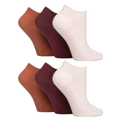 Abbildung von Gentle Grip 6er Pack Diabetikersocken Damen Sneaker Ohne Gummi Extra Weit Socken Kurz Komfortbund (DE/NL/SE/PL, Numerisch, 37, 42, Regular, Terrakotta/Lavendelcreme/Burgunderrot)