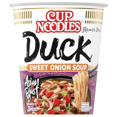 Abbildung von Nissin Cup Noodles Roasted Duck, 8er Pack, Soup Style Instant Nudeln japanischer Art, mit Entenfleisch Geschmack &amp; Gemüse, schnell im Becher zubereitet, asiatisches Essen (8 x 65 g)