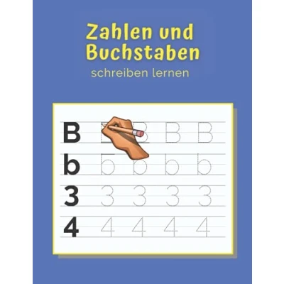 Abbildung von Zahlen und Buchstaben schreiben lernen: Vorschulblock ab 4 jahre für Junge Mädchen