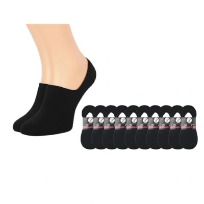 Abbildung von Marilyn Herren Sneaker Socken aus Baumwolle mit rutschfestem Silikon Bequeme Füßlinge in Scharz; 10 Paare; Größe 39 42