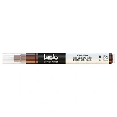 Abbildung von Liquitex 4620127 Professional Paint Marker, Acrylmarker mit hochpigmentierte Acrylfarbe auf Wasserbasis für den Innenbereich &amp; Außenbereich, feine Spitze Siena Gebrannt