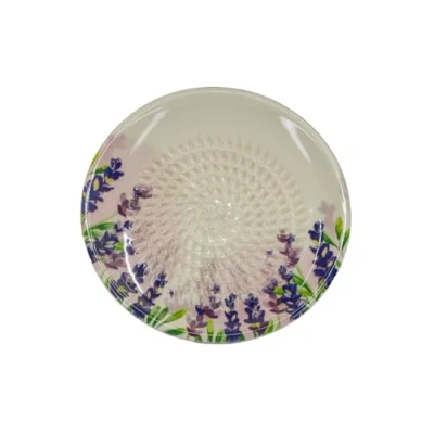 Abbildung von Kaladia Multireibe Reibeteller mit Lavendelblüten, Keramik, handbemalte Küchenreibe Made in Spain