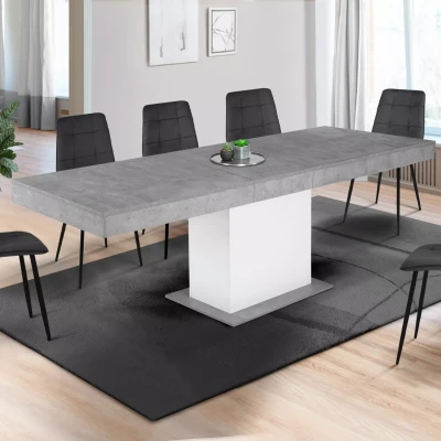 Abbildung von IDMarket Esstisch, ausziehbar, rechteckig, Eden für 6 10 Personen, Beton und Weiß, 160 200 cm
