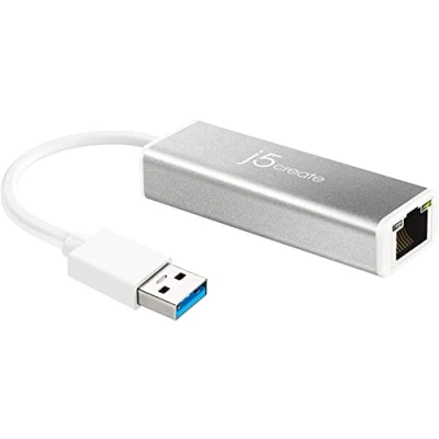 Abbildung von j5create USB 3.0 auf Gigabit Ethernet Adapter 10/100/1000 RJ45 LAN Netzwerkadapter für Mac, Windows 11/10/8.1/7, Chrome OS (JUE130)