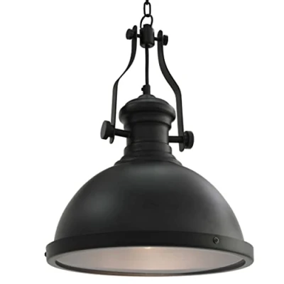 Abbildung von vidaXL Deckenleuchte Industriell Pendelleuchte Hängeleuchte Pendellampe Hängelampe Deckenlampe Wohnzimmer Lampe Leuchte Schwarz Rund E27 Acryl