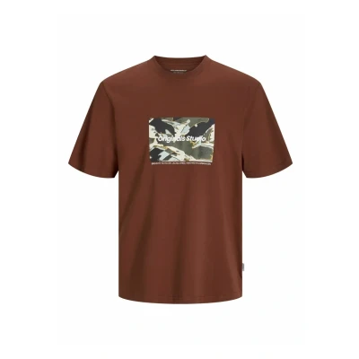 Abbildung von Jack &amp; Jones Rundhalsausschnitt Tshirt print, Herren, Größe: Small, Brown