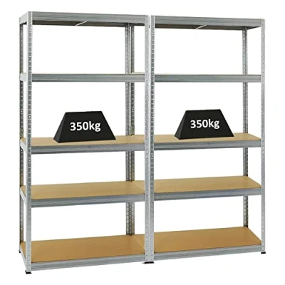 Abbildung von PROREGAL Mega Deal 2er Set Schwerlastregale Slim Elephant 180x90x60cm mit 5 Ebenen Fachlast 350kg Verzinkt