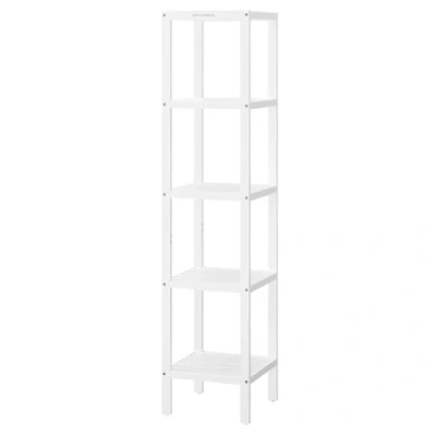 Abbildung von SONGMICS Badregal 5 Ebenen, schmales Regal stehend, Bambusregal, multifunktionales Aufbewahrungsregal, für Küche, Wohnzimmer, Schlafzimmer, Badezimmer, wolkenweiß BCB055W01