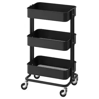 Abbildung von Ikea Servierwagen RÅSKOG Küchenwagen Teewagen Barwagen Badezimmerwagen mit leichtgängigen Rollen Maße: 35x45x78 cm Schwarz