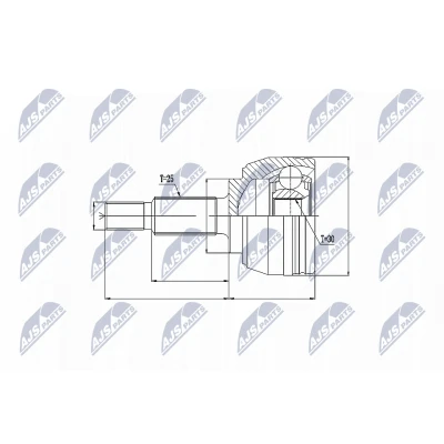 Abbildung von NTY NPZ RE 032 Gelenksatz Vorderachse links, rechts RENAULT: SCENIC 2, GRAND TWINGO 2