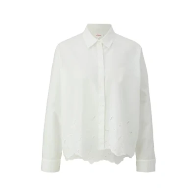 Abbildung von s.Oliver Langarm MIT Broderie Anglaise Hemdbluse, Damen, Größe: 42, Ecru