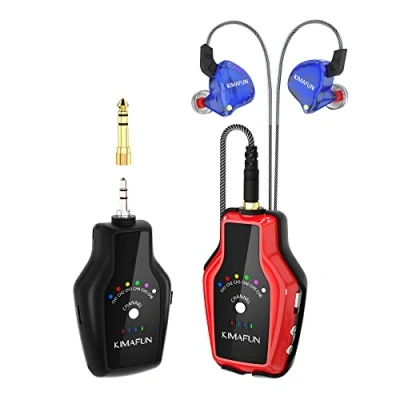 Abbildung von KIMAFUN 2.4G Drahtlose In Ear Monitore System, Kabelloses IEM System Stereo für Bühnenauftritte,Bandprobe,Gitarren Bass Verstärker,Lautsprecher,Kameraaufzeichnung,Live Übertragung(1TX+1RX)