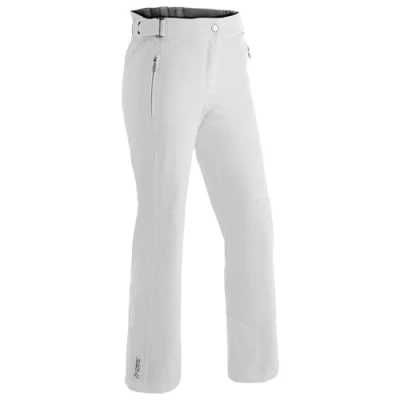 Abbildung von Maier Sports Vroni Slim, Enganliegende Damen Skihose, Wasserdichte Schneehose, Stretchmaterial und verstellbarer Bund, PFC frei, mTHERM Wattierung &amp; mTEX Wetterschutz, Weiß, Gr. 48 (W40/L32)
