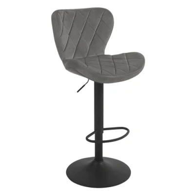 Abbildung von WOLTU Barhocker, Barstuhl höhenverstellbar, Drehhocker 360, Hocker mit Rückenlehne Fußstütze, Bistrostuhl ergonomisch, Samt Metallgestell, für Bar Bistro Kücheninsel, Dunkelgrau, BH419dgr 1