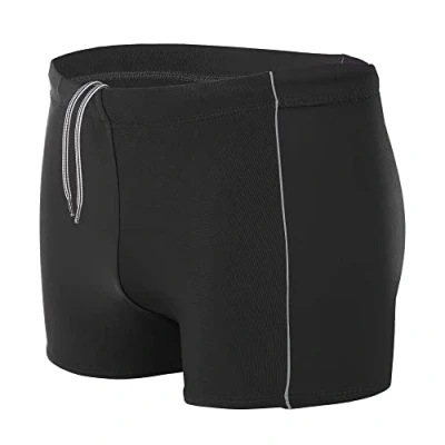Abbildung von Aquarti Herren Badehose Kurz mit Kontrastpaspel, Farbe: Schwarz/Grau, Größe: 6XL