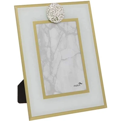Abbildung von Maturi 460024 Bilderrahmen aus Glas mit Strassverzierung, Braun, 6 x 8 Inch / 15 20cm