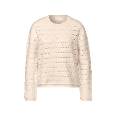 Abbildung von Street One Studio Struktur Strickpullover, Damen, Größe: 34, Weiß