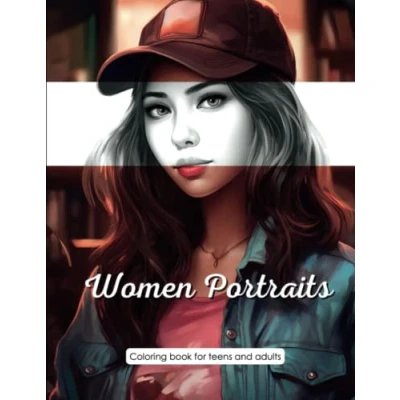 Abbildung von Beautiful Women Portraits Grayscale Coloring Book for adults and teens: 50 realistic illustrations to color