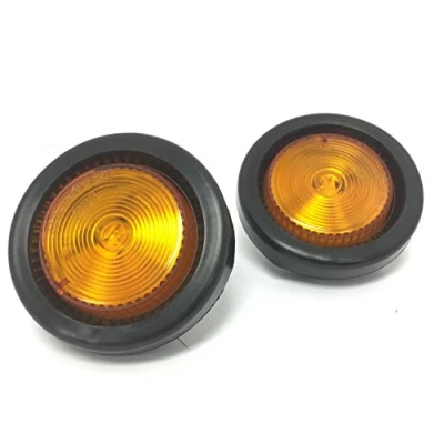 Abbildung von MAXXHAUL 80652 5,1 cm LED Seitenmarkierungsleuchte, rund, bernsteinfarben, mit Öse, Anhänger, LKW, RV, 2 Stück