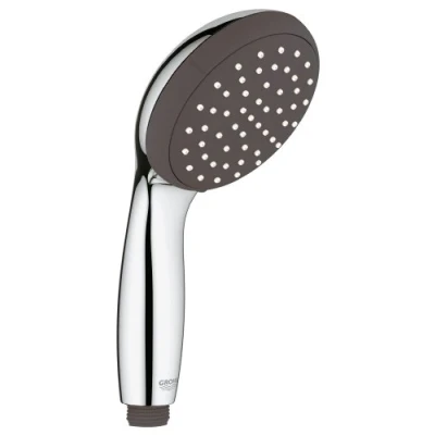 Abbildung von GROHE Vitalio Start 100 Handbrause (wassersparend, 1 Strahlart, Universal Befestigungssystem, robust), rund, chrom, 27940000