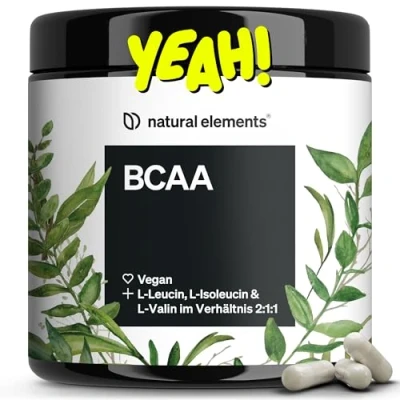 Abbildung von BCAA 360 kleine Kapseln essenzielle Aminosäuren Leucin, Isoleucin &amp; Valin hoch bioverfügbares 2:1:1 Verhältnis vegan, hochdosiert, ohne unnötige Zusätze in Deutschland produziert St