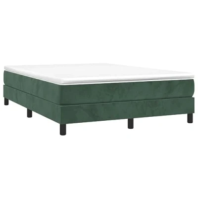 Abbildung von vidaXL Bettgestell, Polsterbett Bett für Schlafzimmer, Bettrahmen mit Lattenrost Stützbeinen, Schlafzimmerbett Doppelbett, Dunkelgrün 140x190cm Samt