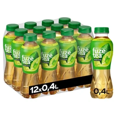 Abbildung von Fuze Tea Grüner Tee Limette Minze außergewöhnliche Fusion aus Grüntee und fruchtigem Geschmack kalorienarmer nachhaltigem Anbau Einweg Flaschen (12 x 400 ml)