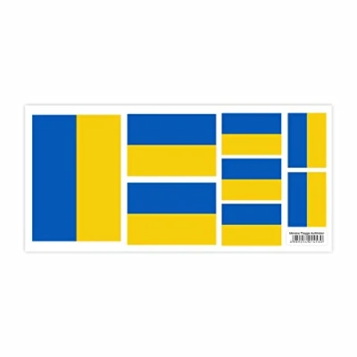 Abbildung von FOTOFOL Ukraine Aufkleber Set Fahne Flagge Karte Blumen Friedenstaube Ukraine, für Auto, Fahrzeuge, Roller, Moped, Motorrad Helm, Fahrrad, Laptop, Smartphone (Fahne)